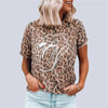 T shirt imprimé léopard marron.