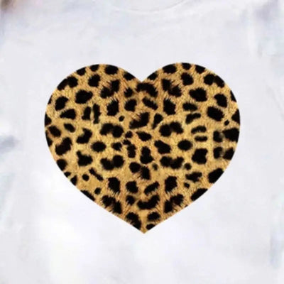 Coeur léopard marron et noir;