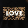 T shirt léopard love noir.