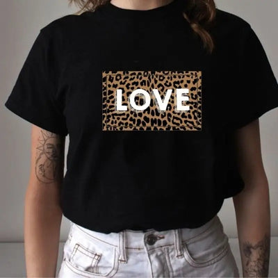 T shirt léopard love.