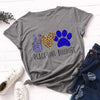 T shirt léopard peace love bulldogs.