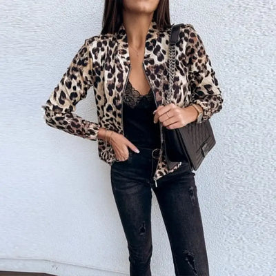 Veste courte léopard femme.