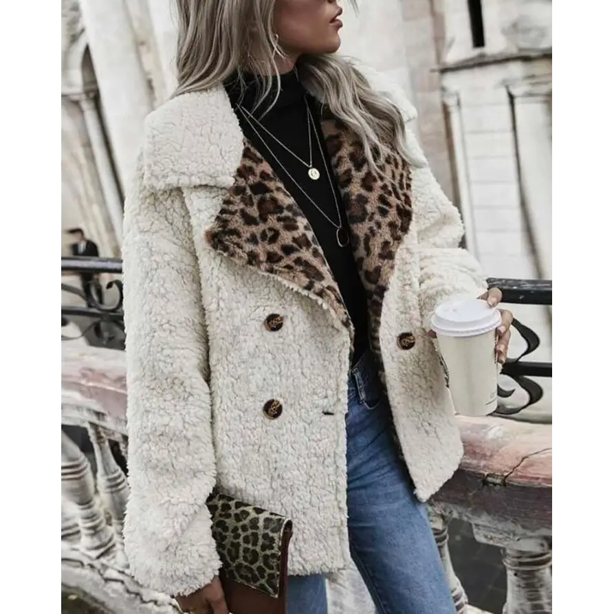 Veste Femme à Doublure Léopard Blanche