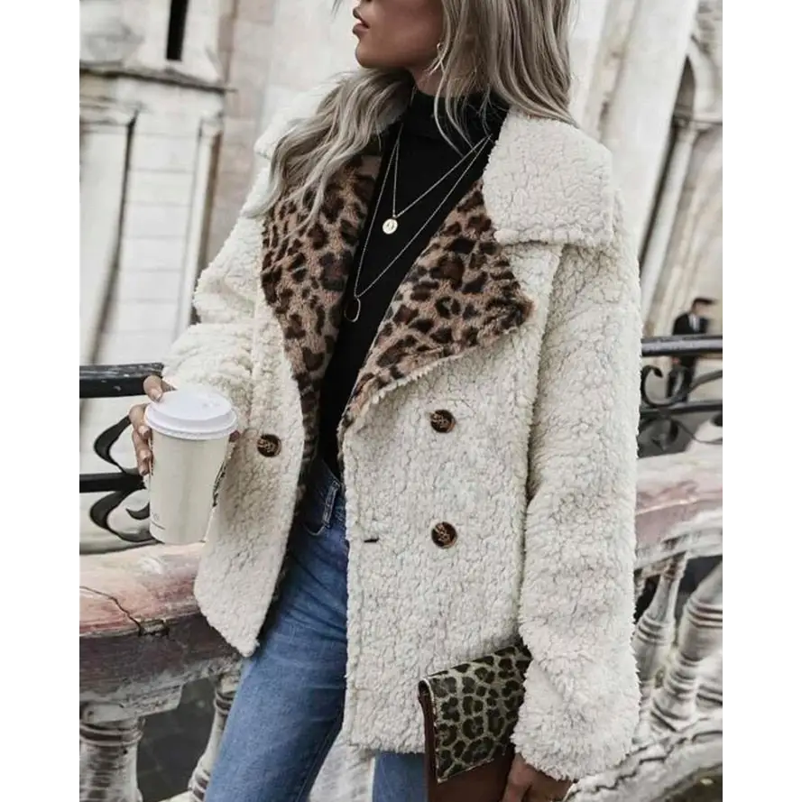 Veste Femme à Doublure Léopard Blanche