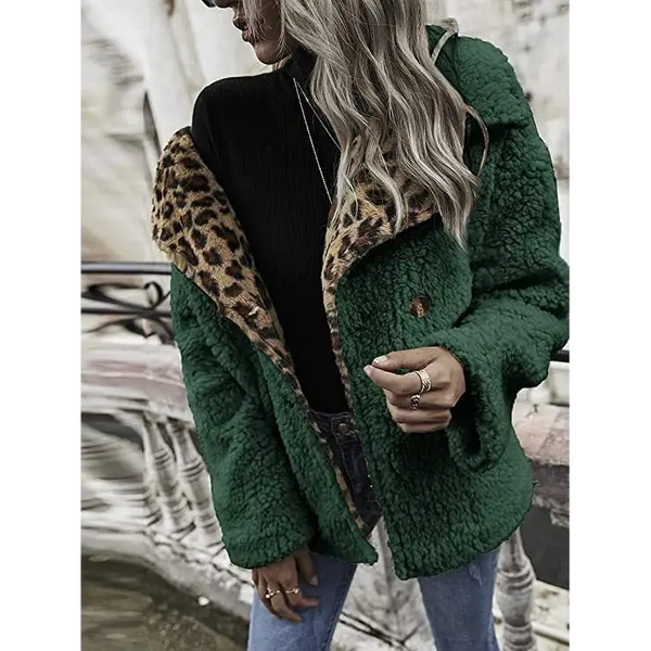 Veste Femme à Doublure Léopard Verte | My Léopard