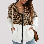 Women's White Leopard Hooded Jacket - Vignette | My Léopard