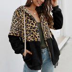 Women's Black Leopard Hooded Jacket  - Vignette | My Léopard