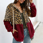 Women's Red Leopard Hooded Jacket  - Vignette | My Léopard