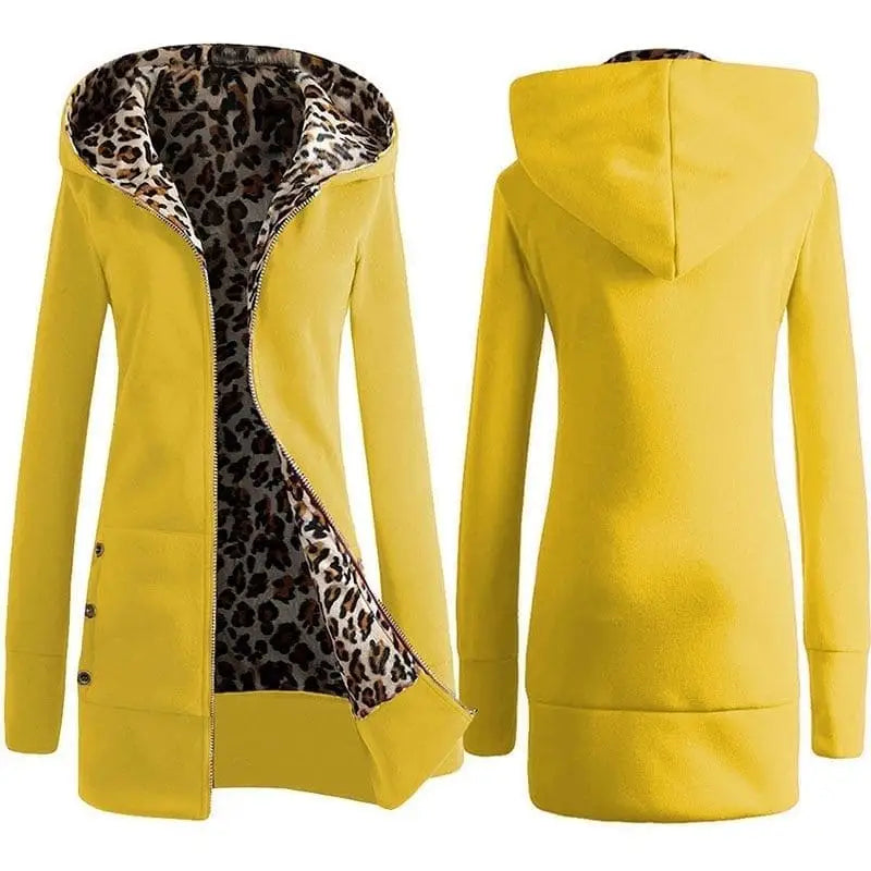 Veste jaune léopard.