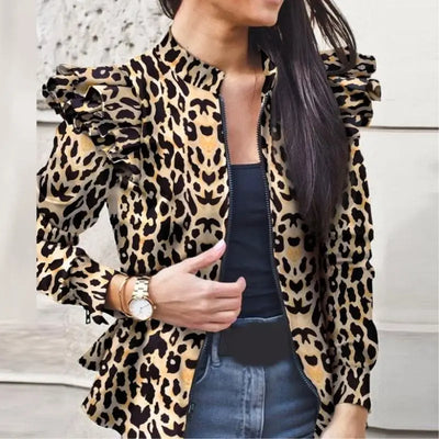 Veste léopard épaulettes.